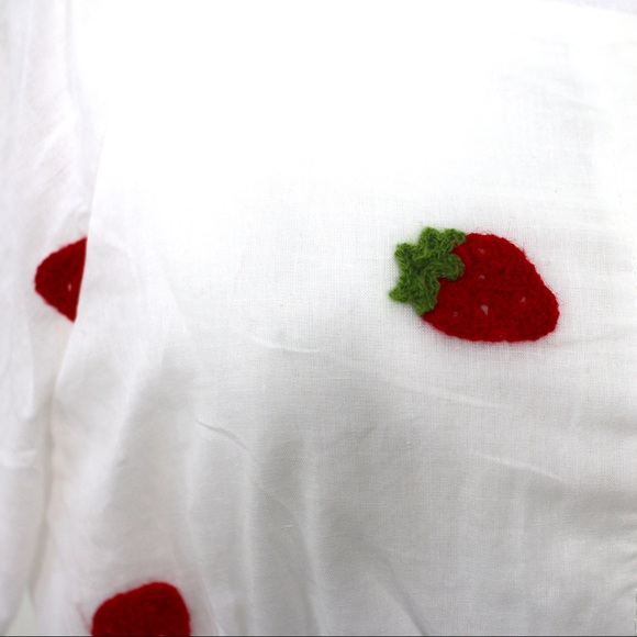 Strawberry Cottagecore Summer Milkmaid Dress - Picture 7 of 8